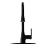 Flow classic oil rubbed bronze pull down kitchen faucet on a white background
