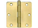 3 1/2" Hinges 1/4" Corner  Radius Satin Brass Finish