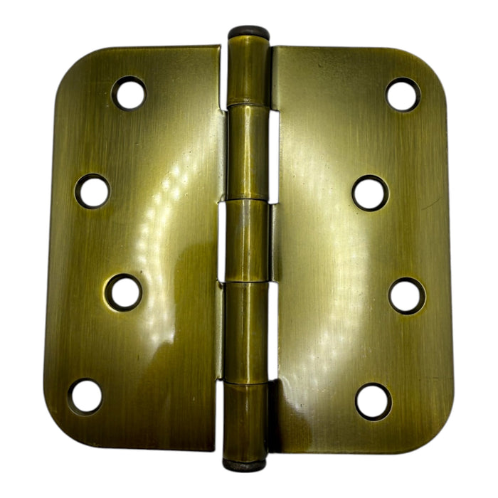 4" Door Hinges 5/8 Round Radius Antique Brass Finish<br><font color='red'>CLEARANCE - Finish Inconsistency</font>