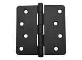 4" Black Door Hinges 1/4" Round Radius