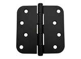 Black door hinge on a white background