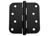 4" Black Door Hinges 5/8" Round Radius