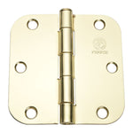 100 Pack of Penrod Bright Brass 3.5" Door Hinge with 5/8" Radius