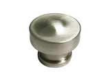 eBuilderDirect satin nickel zinc alloy round cabinet knob, 1 1/4 inch diameter, for furniture and drawers.