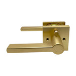 Clearance Satin Brass Modern Privacy Door Handle- Style: 91672SBY