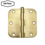 Gold door hinge on a white background with '100 Pack' label.