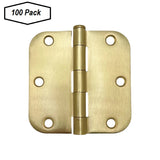 Gold door hinge on a white background with '100 Pack' label.