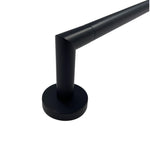 Black metal towel bar on a white background