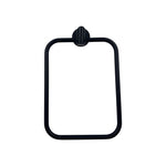 Black rectangular frame with a clip on a white background