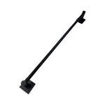 Black metal stand with a square base on a white background