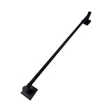 Black metal stand with a square base on a white background