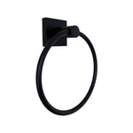 Black towel ring on a white background