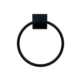 Black towel ring on a white background