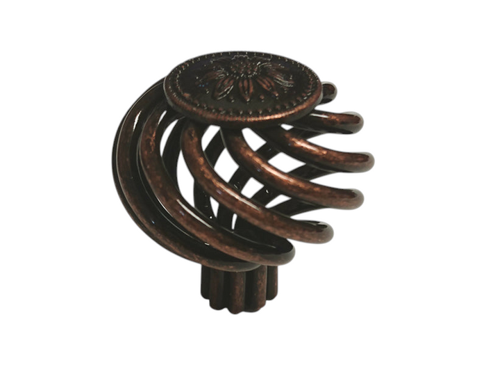 Antique Copper Machined Birdcage Knob