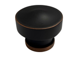 eBuilderDirect dark oil rubbed bronze zinc alloy round cabinet knob, 1 1/4 inch diameter, for kitchen cupboards and dressers.