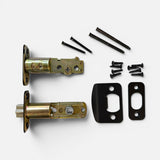 eBuilderDirect 5-pack black entry knob and deadbolt combo hardware with latches, screws, and strike plates.