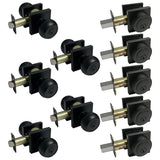 eBuilderDirect 5-pack black entry knob and deadbolt combo with square base, keyed alike.
