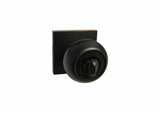 eBuilderDirect dark oil rubbed bronze entrance door knob with a modern square plate design