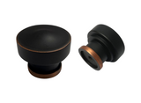 eBuilderDirect dark oil rubbed bronze zinc alloy round cabinet knob, 1 1/4 inch diameter, for furniture and drawers.