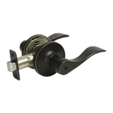eBuilderDirect dark oil rubbed bronze privacy door lever handle with adjustable backset. ANSI Standard.