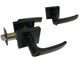 eBuilderDirect matte black square privacy door handle with lever