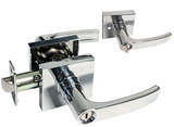 eBuilderDirect Polished chrome square privacy door handle with lever
