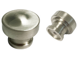 eBuilderDirect satin nickel zinc alloy round cabinet knob, 1 1/4 inch diameter, for furniture and drawers.