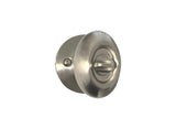eBuilderDirect satin nickel oval entrance door knob with keyed lock and interior thumb turn for residential use.