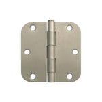 satin nickel 3.5"  door hinge on a white background