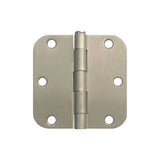 satin nickel 3.5"  door hinge on a white background
