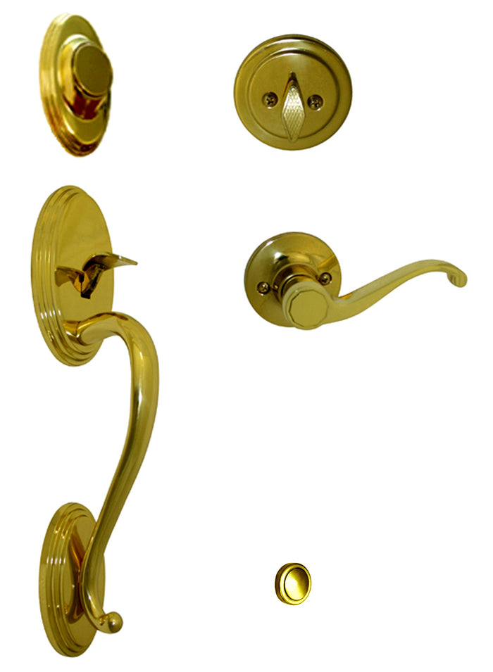 Polished Brass Dummy Front Door Handleset - 70780PB-835 Dummy - ***PLEASE SELECT LH or RH***