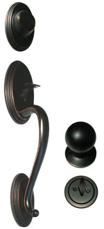 Dark Oil Rubbed Bronze Thick Front Door Handle Dummy