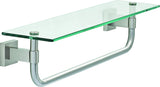 Franklin Brass Maxted 18 inch Glass Shelf With Towel Bar Satin Nickel Finish
