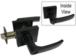 10 Pack- Contractor Pack 8048NBL Black Finish Square Privacy Levers (Bed/Bath)