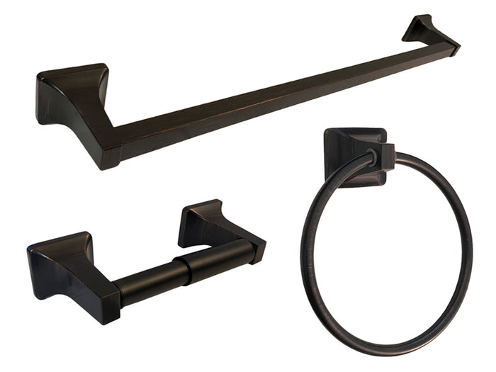 Dark oil rubbed bronze towel bar kit with 24