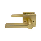 Satin Brass Modern Square Passage Door Lever- Style: 91672SBY