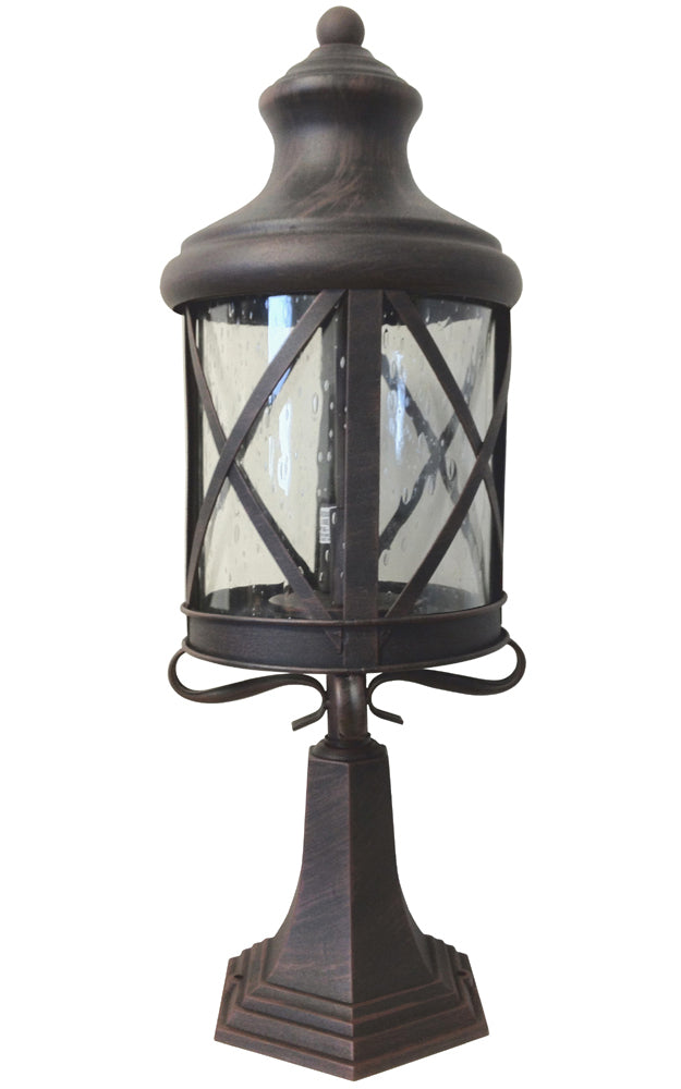 Exterior Lighting Fixture Pier Mounted Rusted