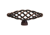 Antique Copper Machined Cabinet Knob with a Bird Cage Design