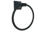 Matte Black Towel Ring with Square Base.
