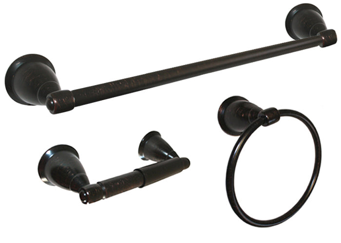 Dark Oil Rubbed Bronze Towel Bar Kit with 18