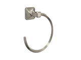 A satin nickel wall mount towel ring from the Napier Collection by Franklin Brass.