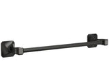 A 24-inch Venetian Bronze towel bar with a wall-mounted design, featuring a geometric profile and twist details.