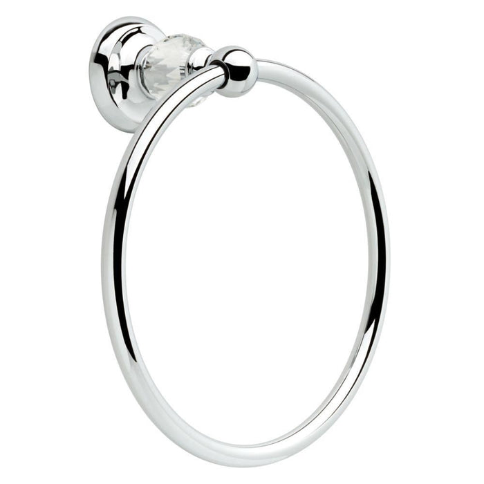 Delta Nora Polished Chrome Finish and Glass Towel Ring