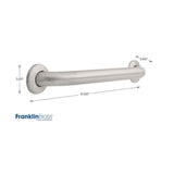 Franklin Brass DF5718SS 1 1/4" x 18" Concealed Mount ADA-Compliant Safety Bath and Shower Grab Bar Stainless Steel