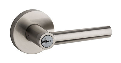 Kwikset Milan 156MIL RDT 15 SMT 6AL RCS Satin Nickel Round Entry Door Lever With SmartKey Security