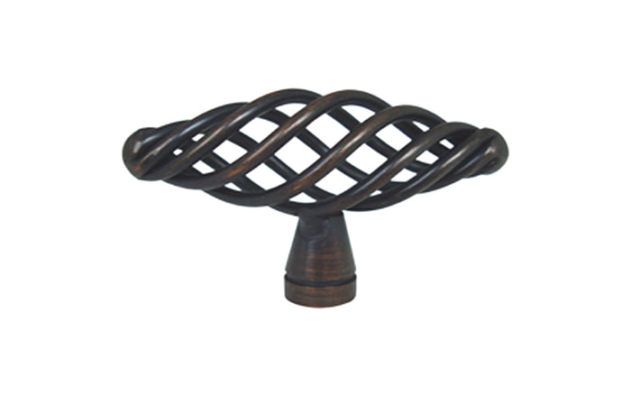 Oil Rubbed Bronze Cabinet Knob with a Bird Cage Design