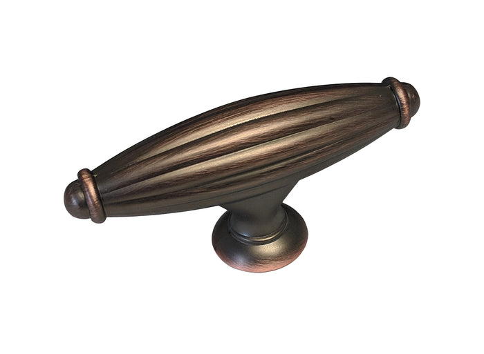 Oil Rubbed Bronze Cabinet Knob with a Fluted Style
