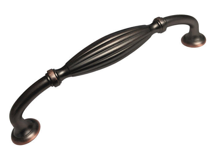 Oil Rubbed Bronze Cabinet Pull with Center Fluted Style
