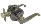 Antique Brass Passage Door Lock 
with Lever-Style Handles
