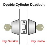 Polished Chrome Double Cylinder Deadbolt-835